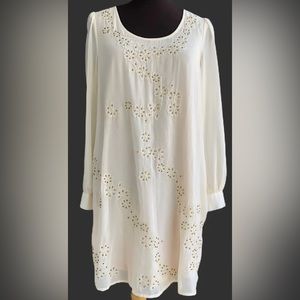 Blu Pepper Vintage Embroidered Beaded Sheer Dress